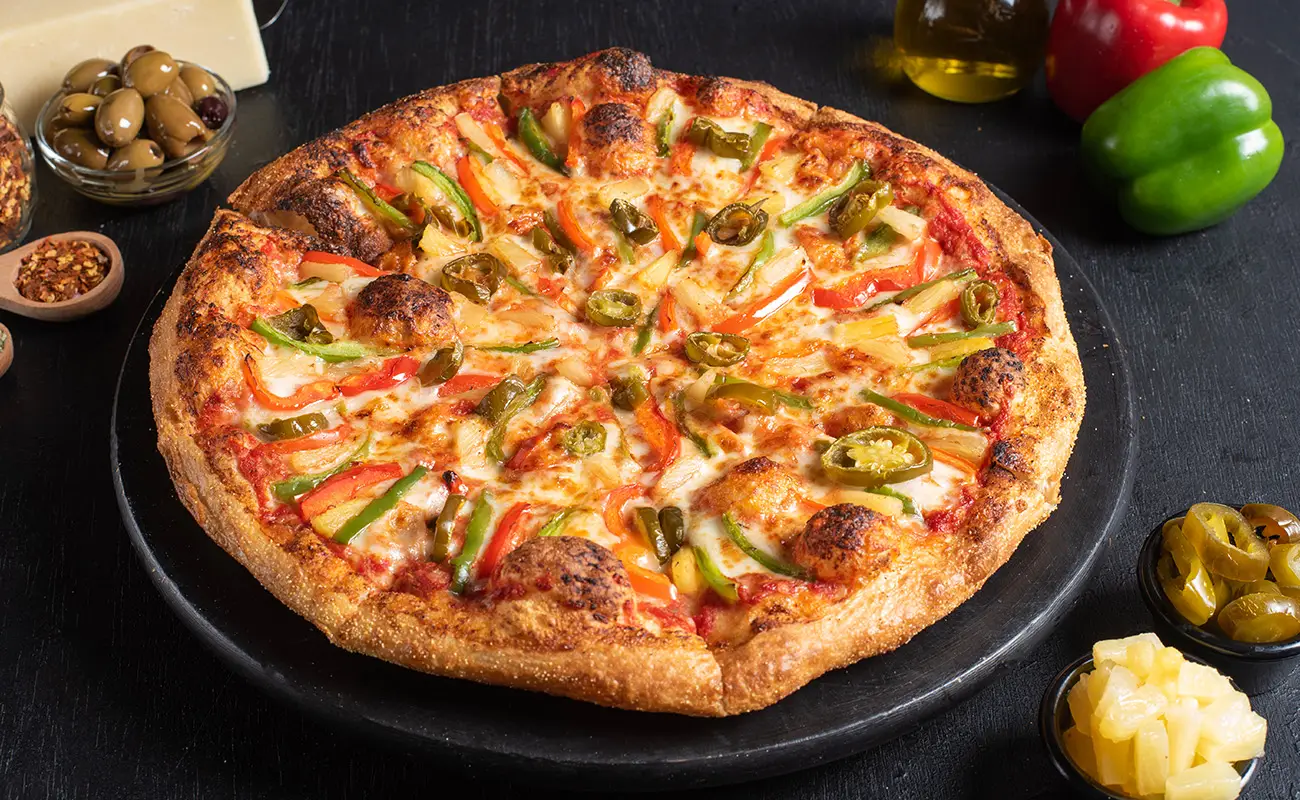 Peppers Pineapple pizza
