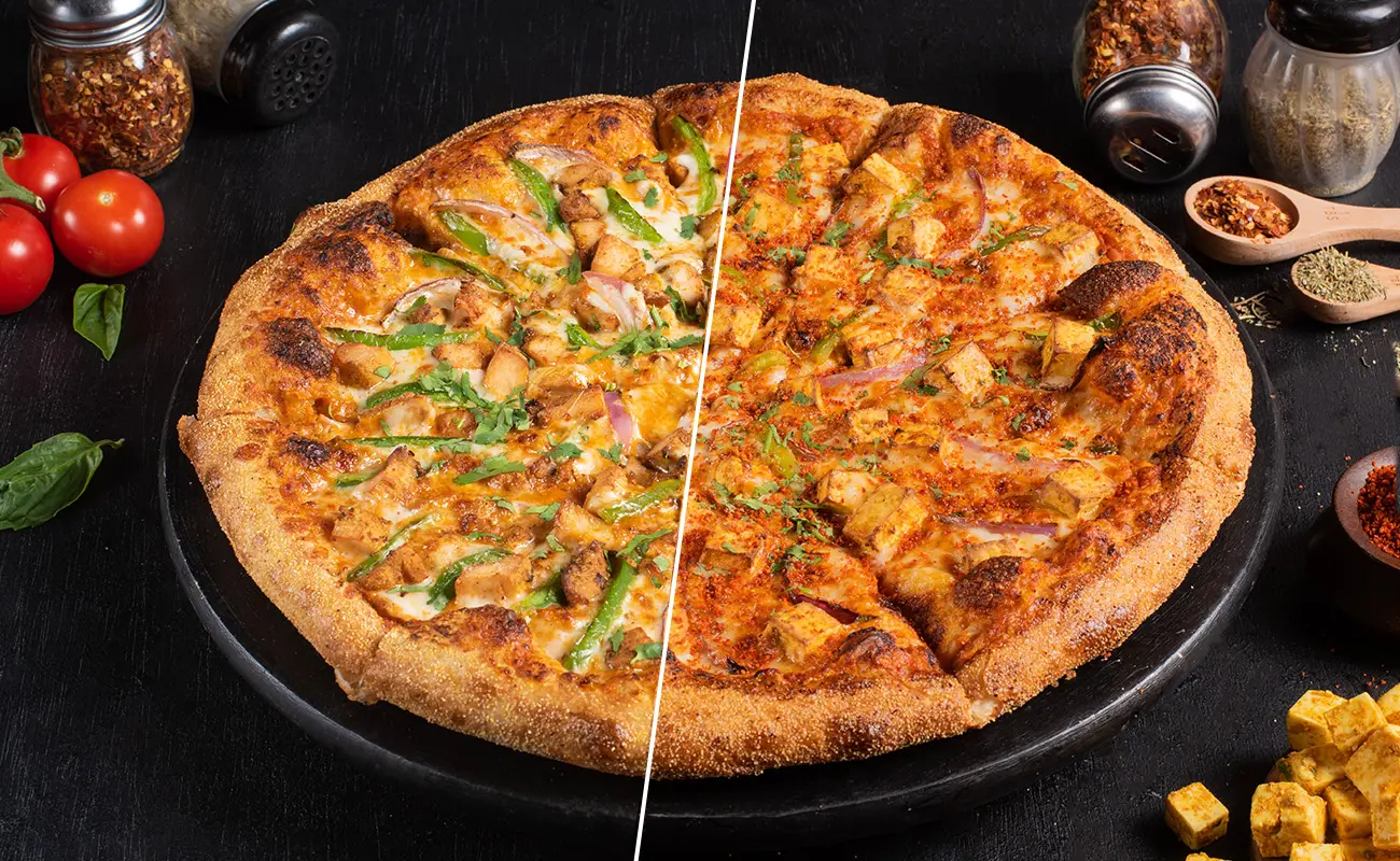 Pizzawala's butter chicken and achari pizza.